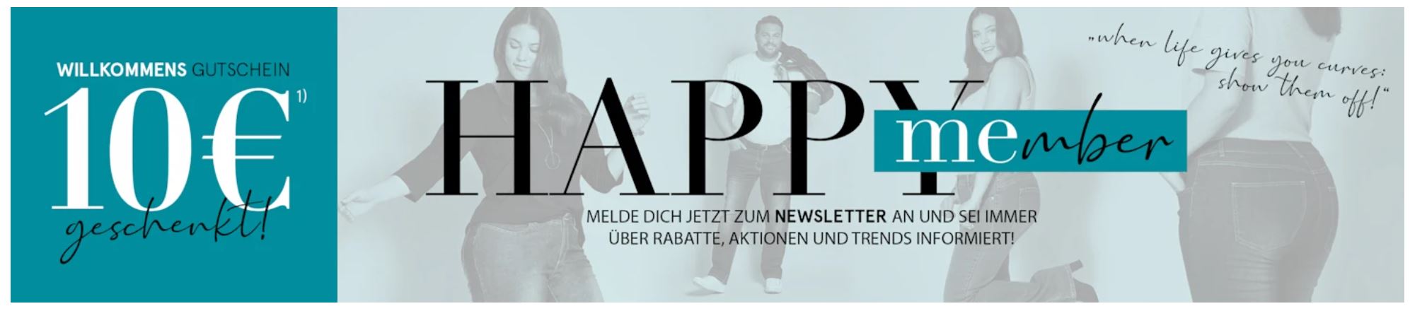 Sofort 10€ HAPPY SIZE Gutschein bei der Newsletter-Anmeldung sichern